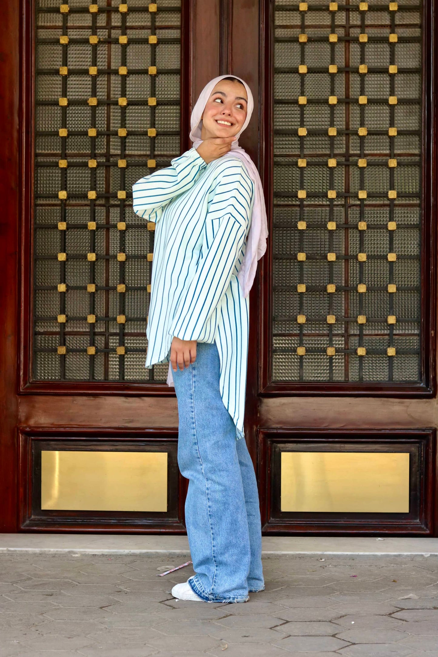 Ava Cotton Shirt ( Striped )