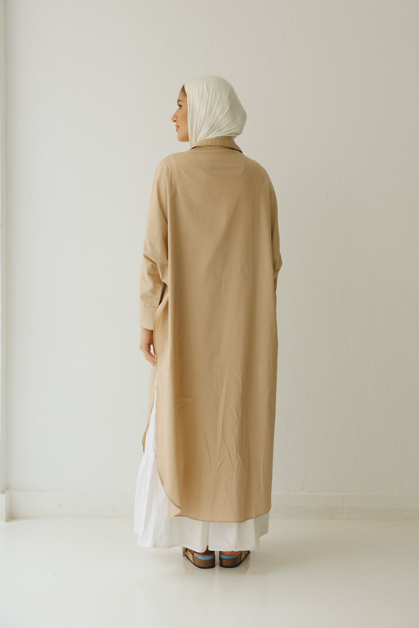 Wrapped oversized shirt ( beige )