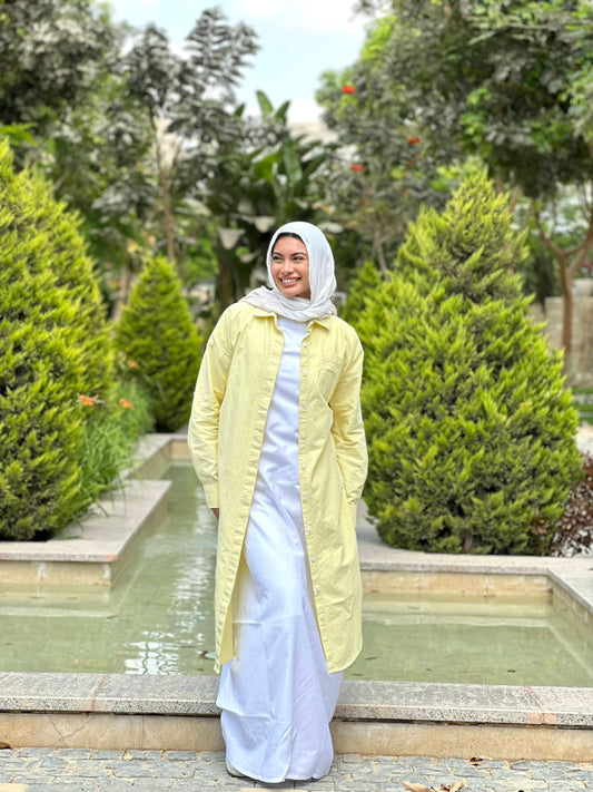 Linen cotton-shirt  in ( yellow )