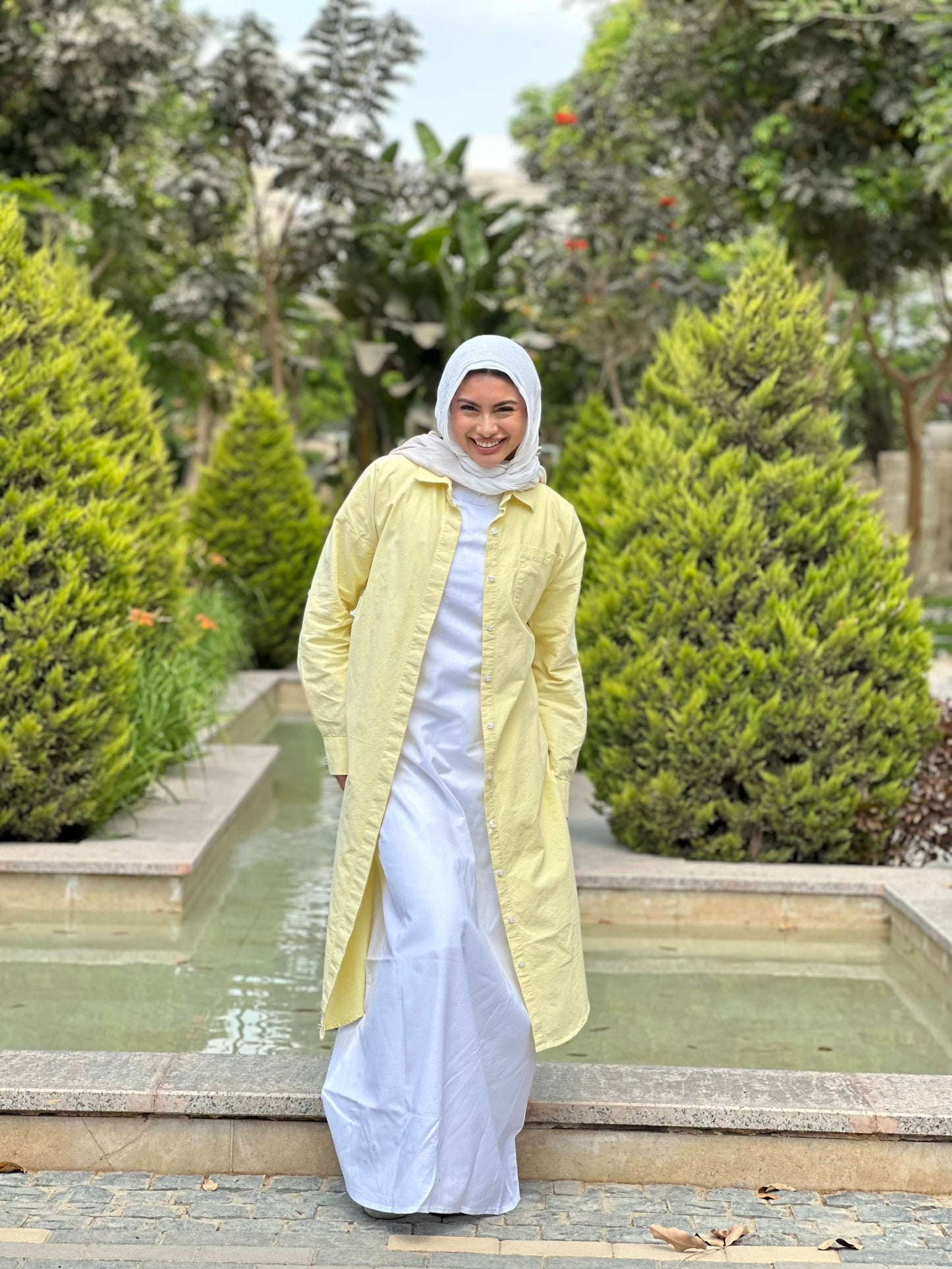 Linen cotton-shirt in ( yellow )