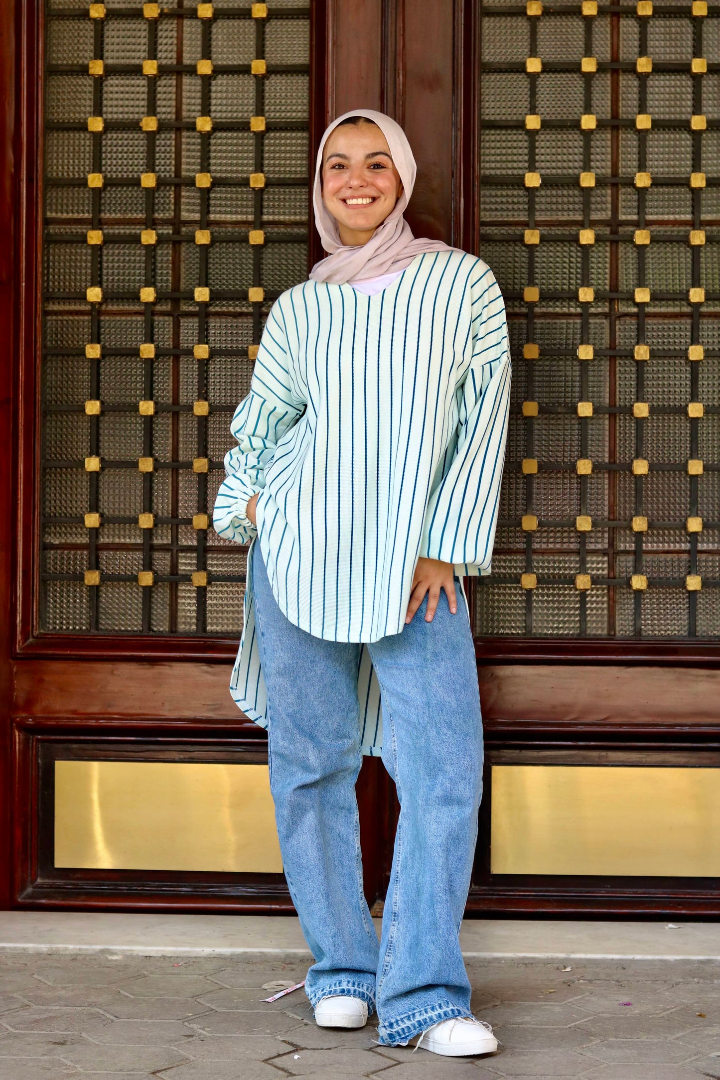 Ava Cotton Shirt ( Striped )