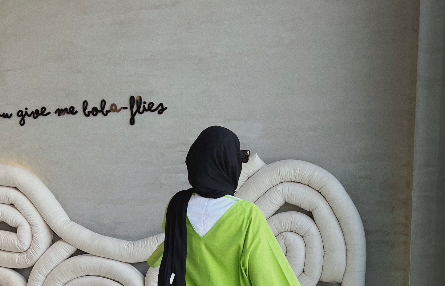 Boho linen dress ( Apple green )