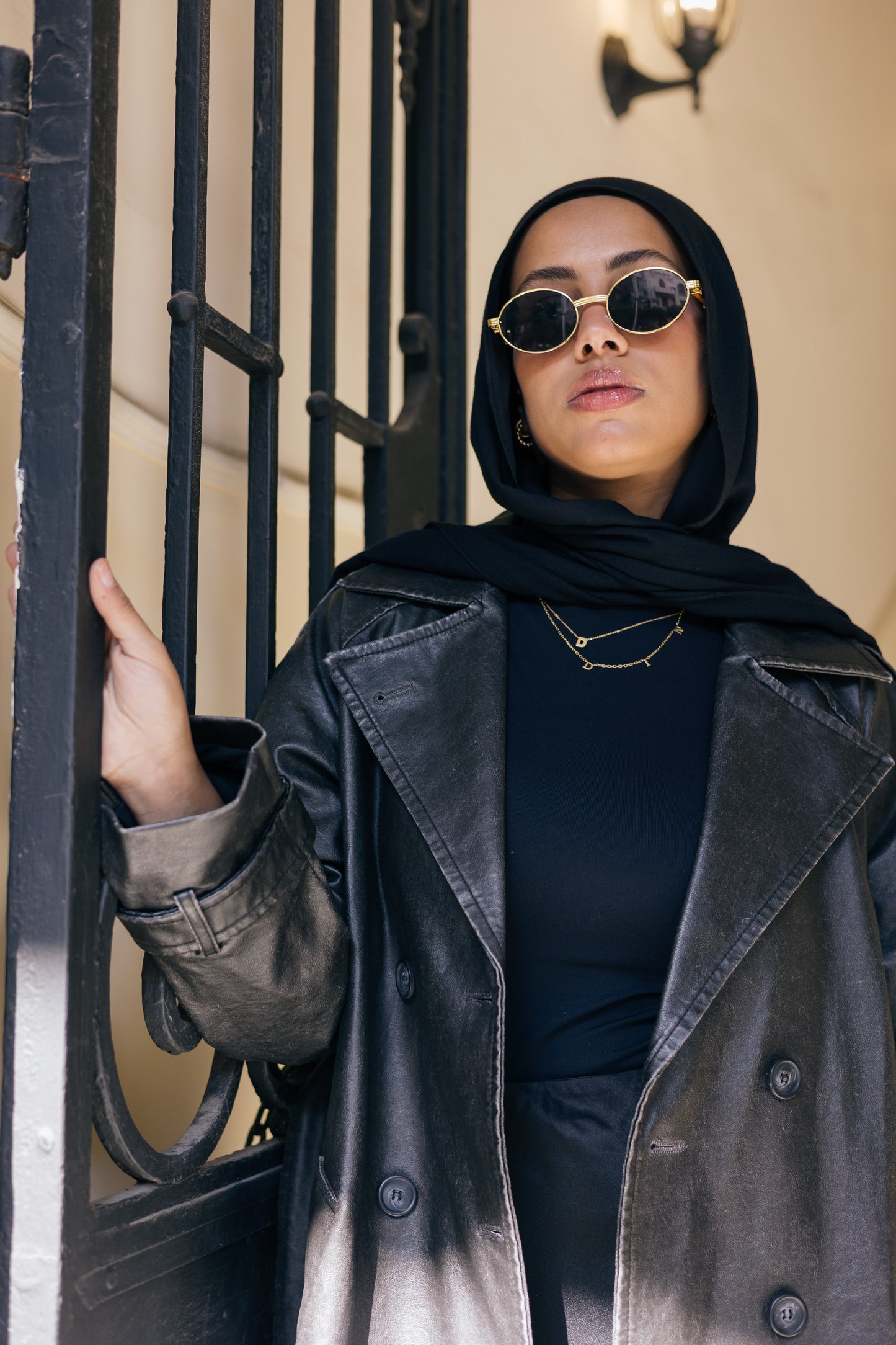 Classic Leather Trench Coat