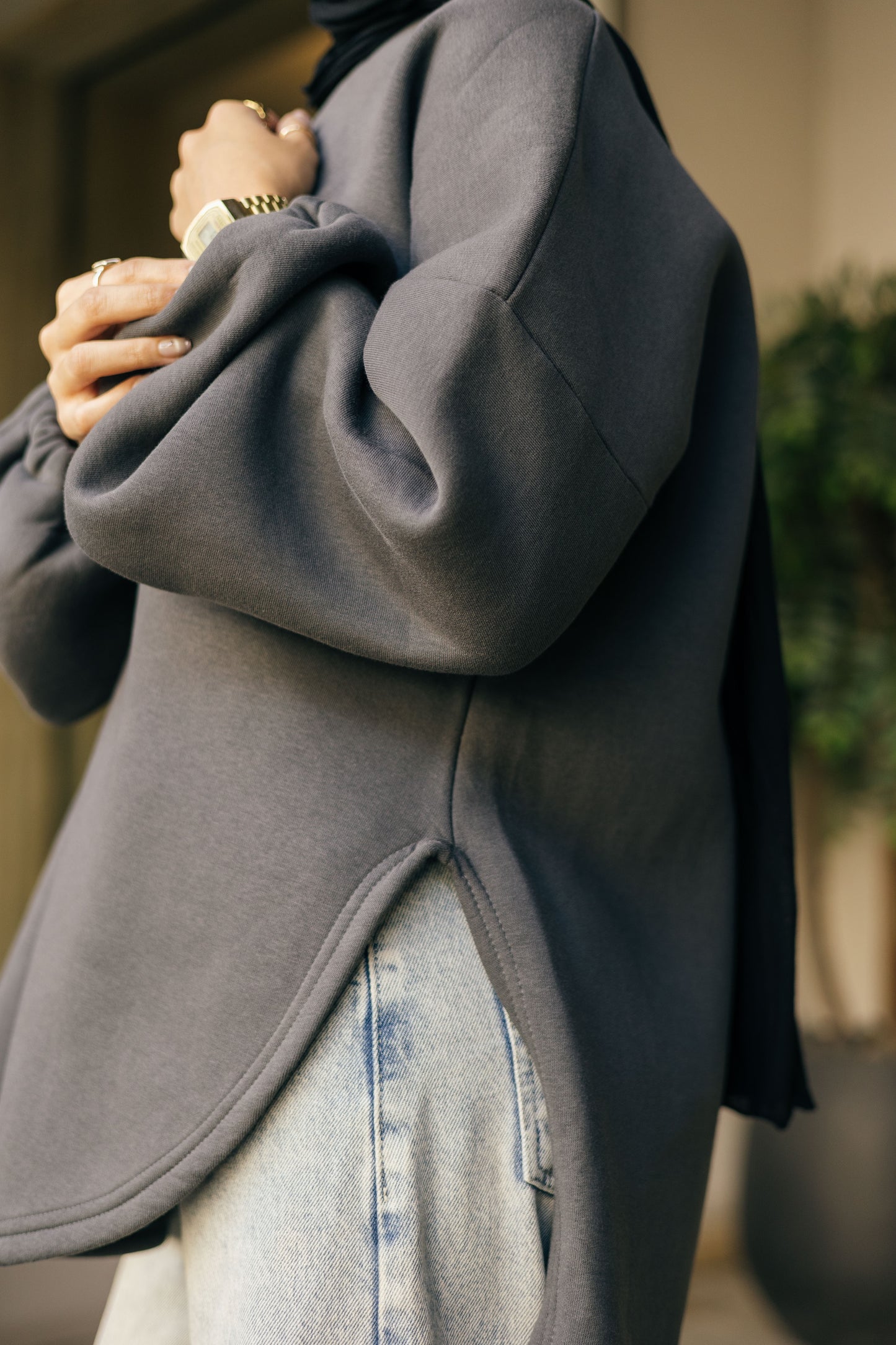 Ava heavy grey cotton shirt