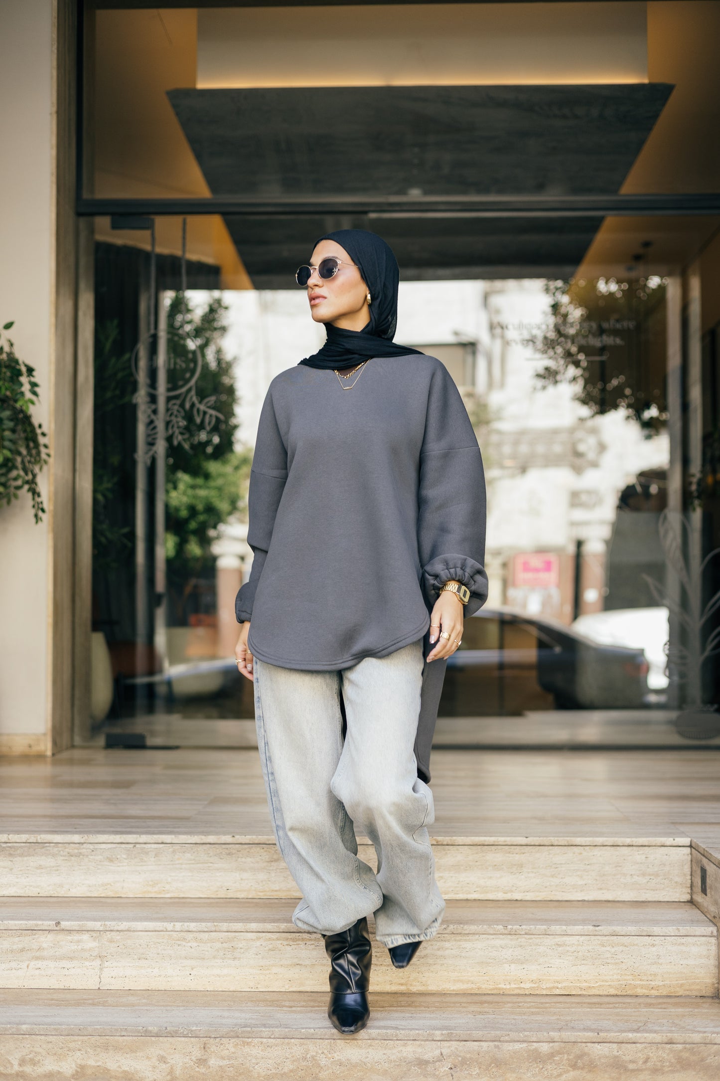 Ava heavy grey cotton shirt