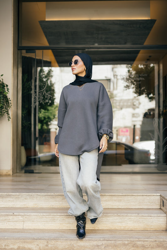 Ava heavy grey cotton shirt