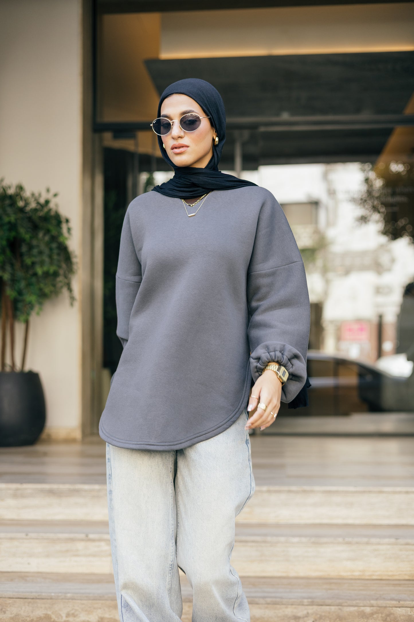 Ava heavy grey cotton shirt