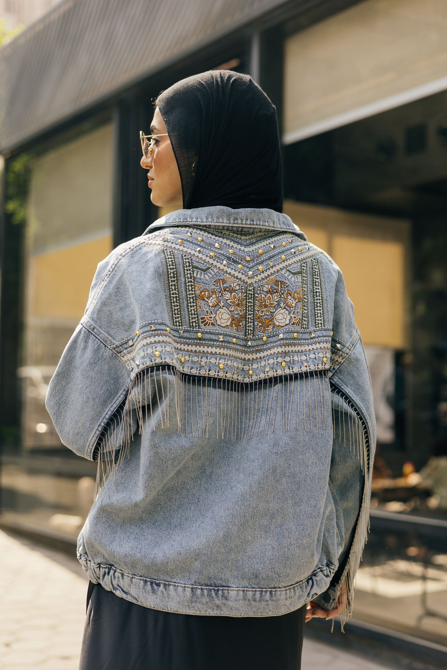 Boho Embroidered Denim Jacket