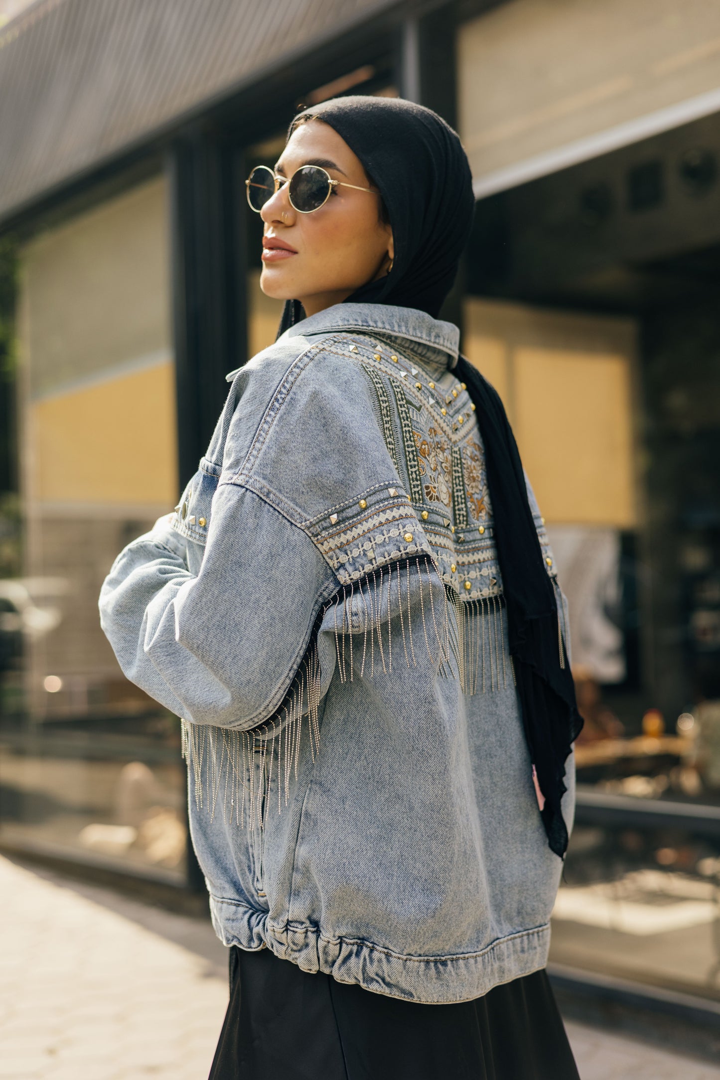 Boho Embroidered Denim Jacket