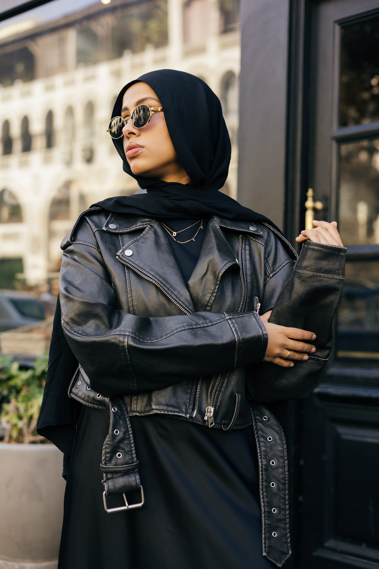 Short Black Leather Jacket