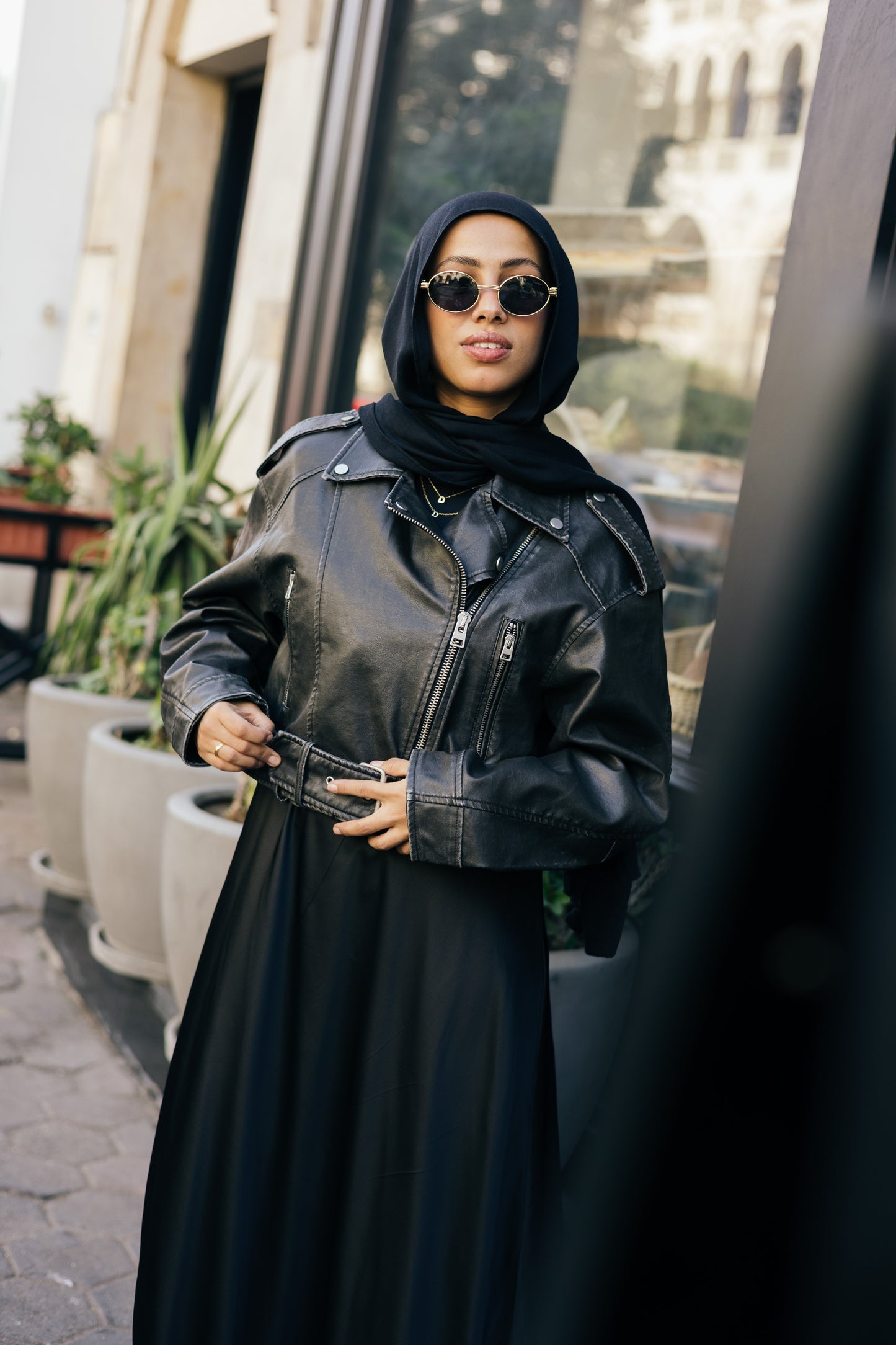 Short Black Leather Jacket
