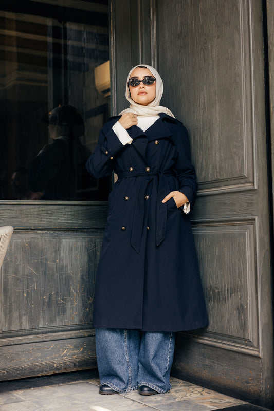 Classic Navy Trench Coat