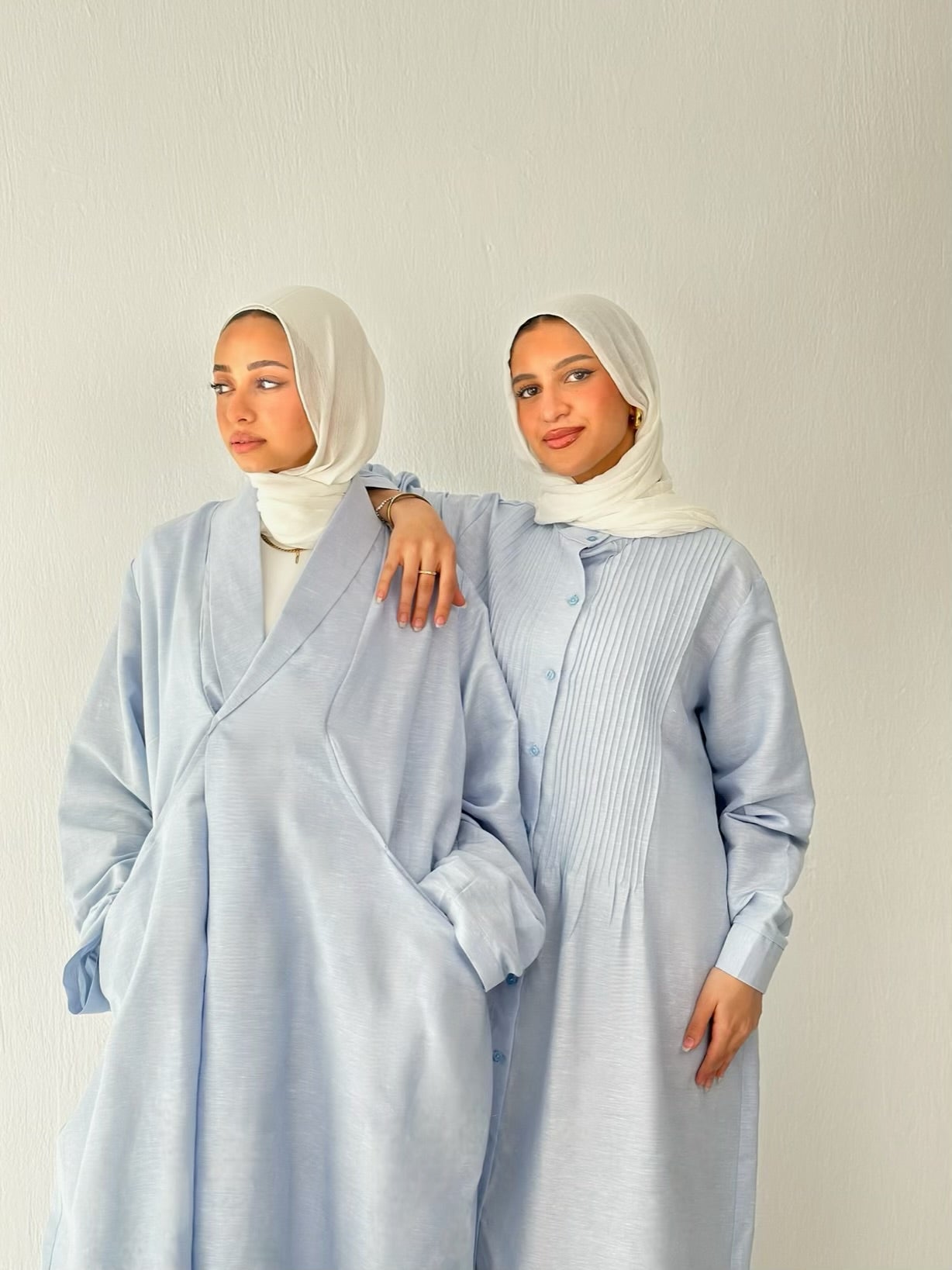 Luna Linen dress ( in baby blue )