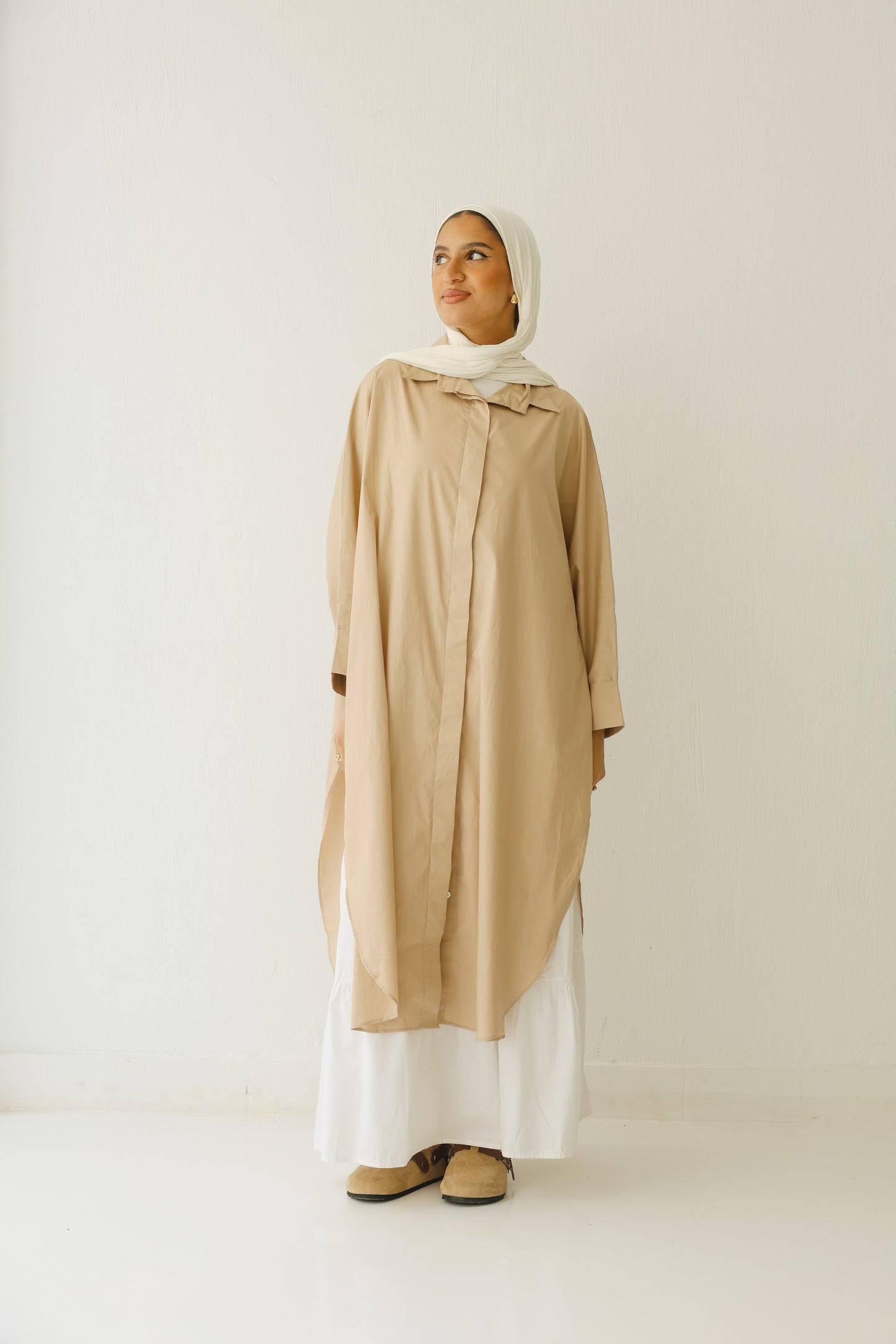 Wrapped oversized shirt ( beige )