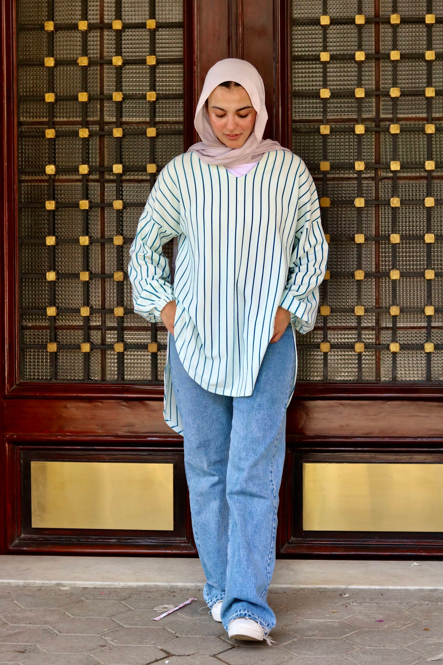 Ava Cotton Shirt ( Striped )