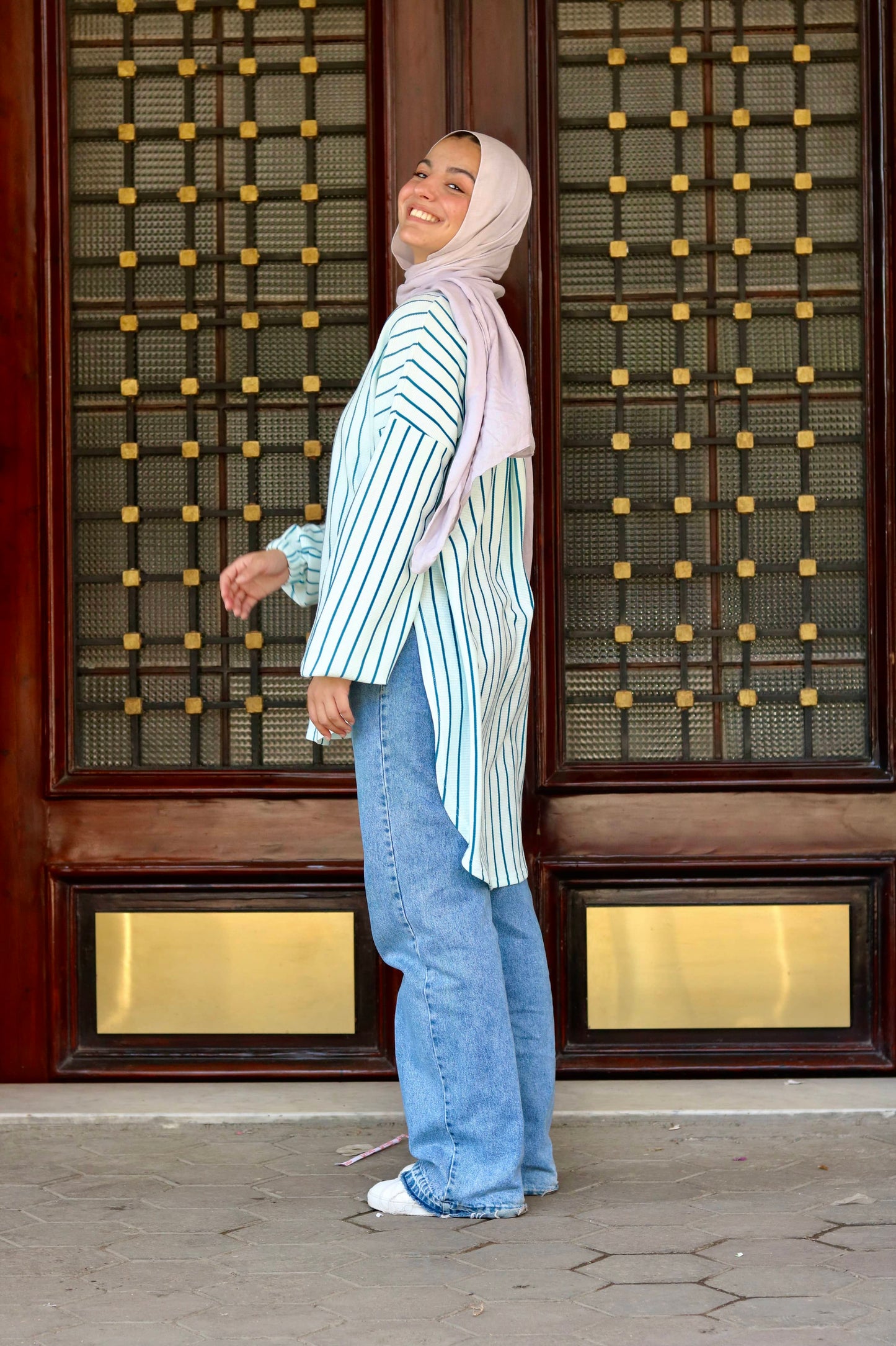 Ava Cotton Shirt ( Striped )