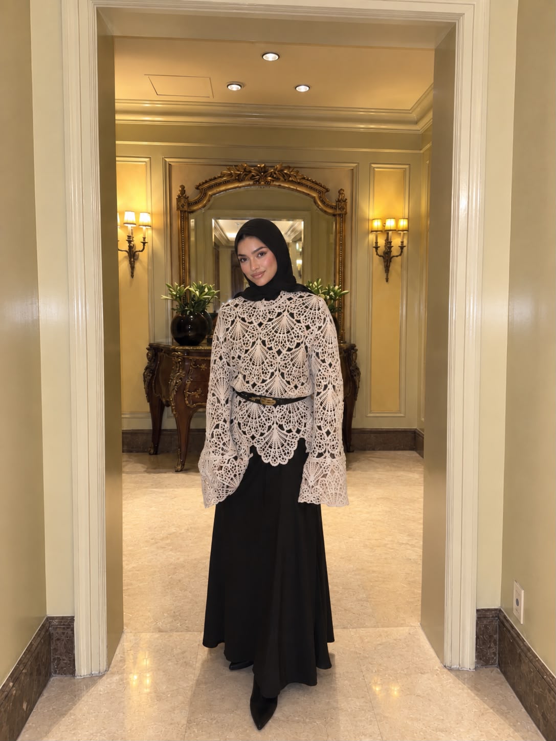 Guipure lace blouse