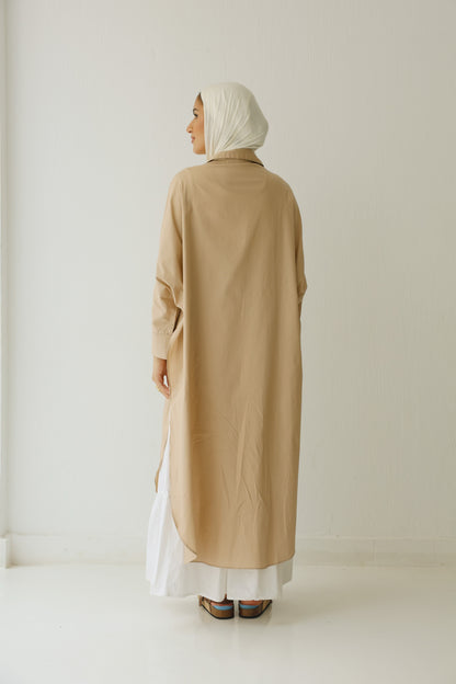 Wrapped oversized shirt ( beige )