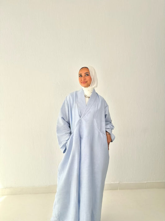 Luna Linen dress ( in baby blue )
