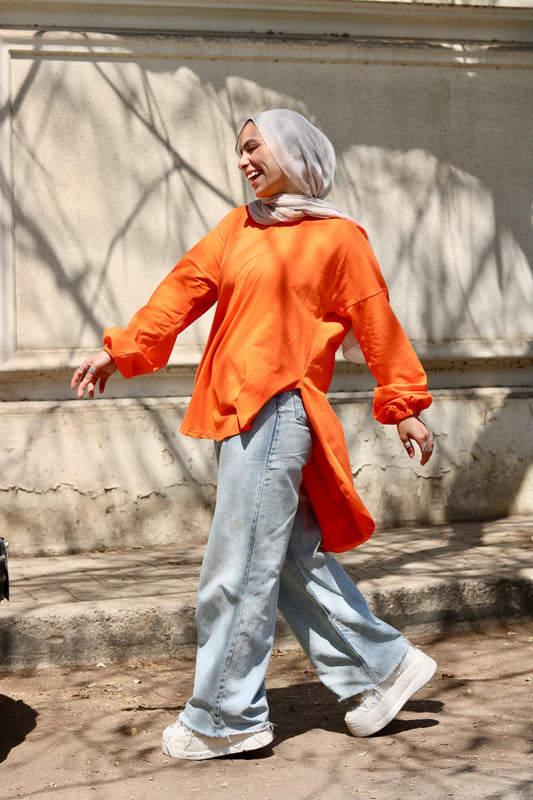 Ava cotton shirt ( orange )