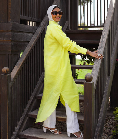 Yellow lemon linen shirt