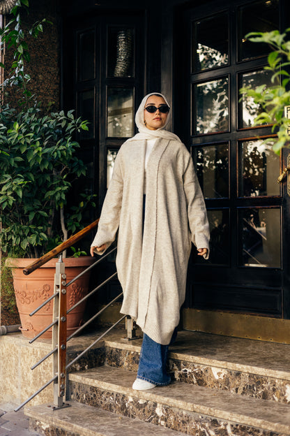 Beige Oversized Cardigan