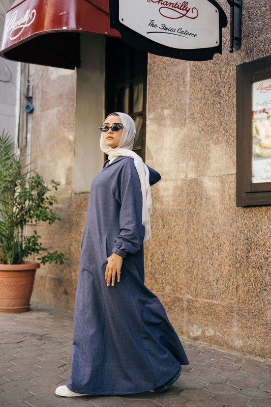Hoodie dress  ( in jeans color )