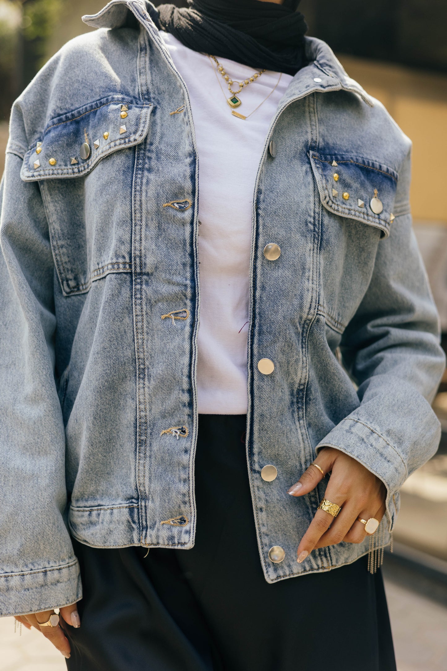 Boho Embroidered Denim Jacket