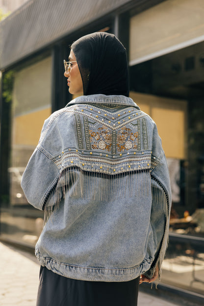 Boho Embroidered Denim Jacket