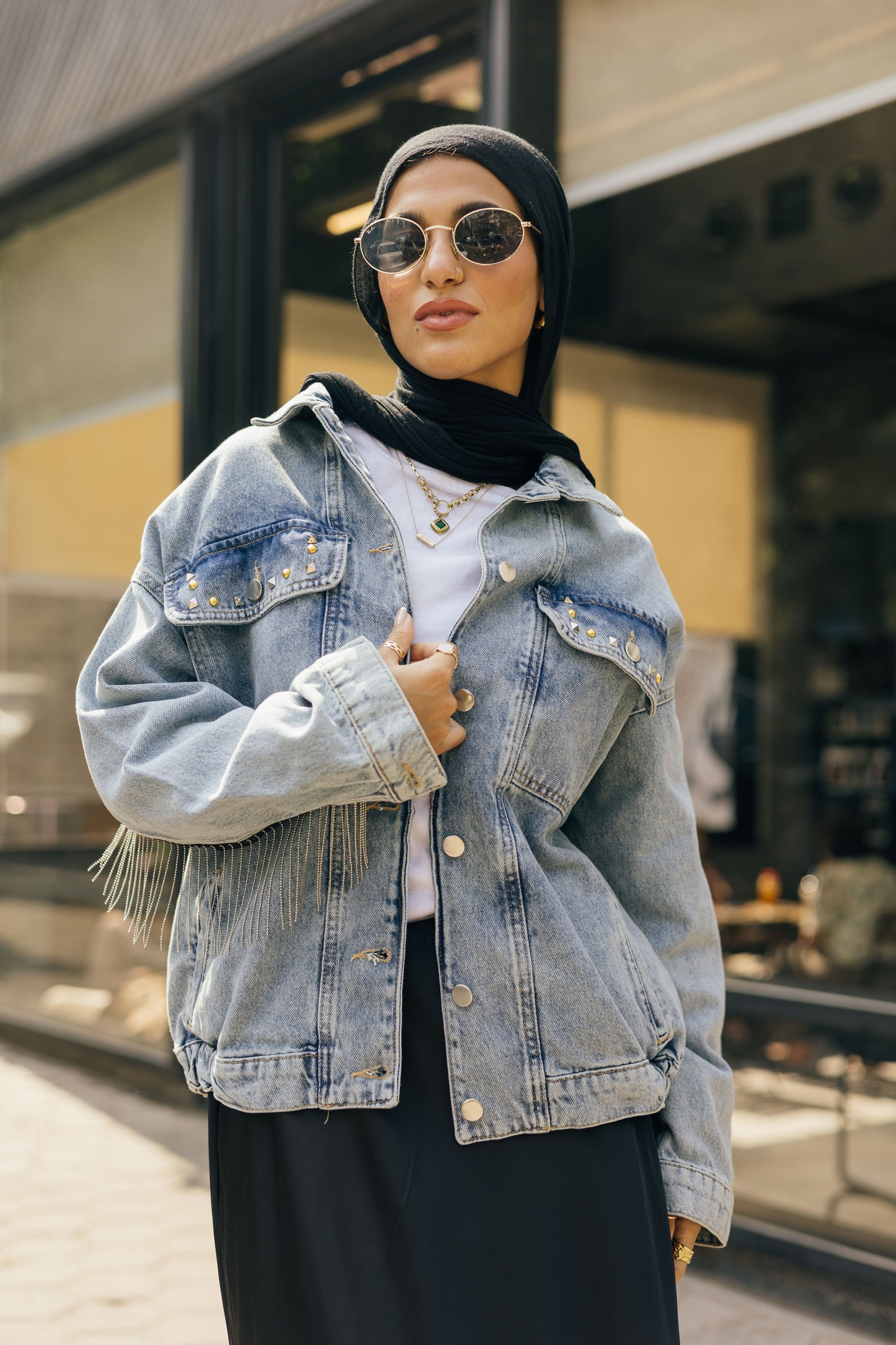 Boho Embroidered Denim Jacket