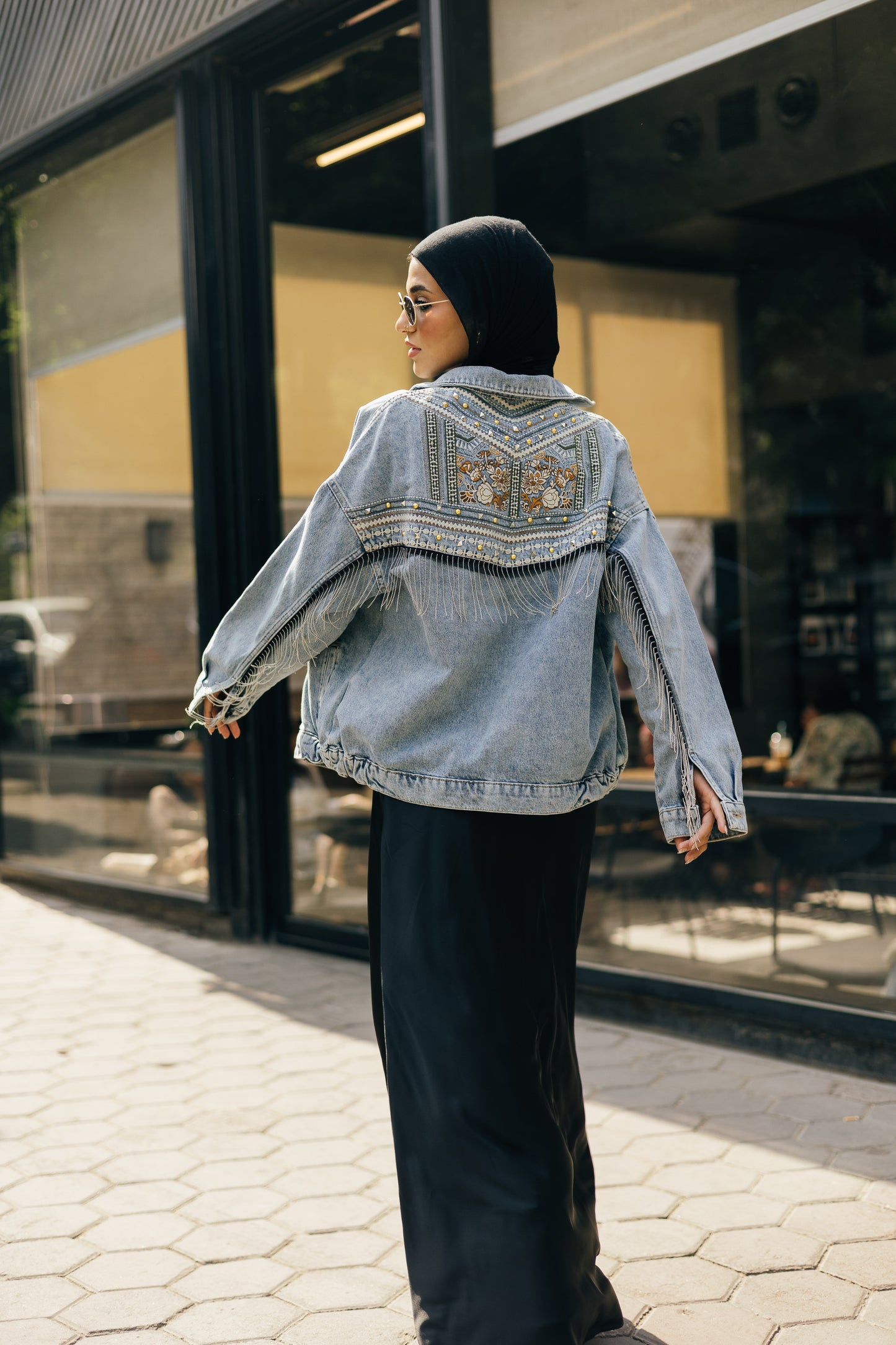 Boho Embroidered Denim Jacket