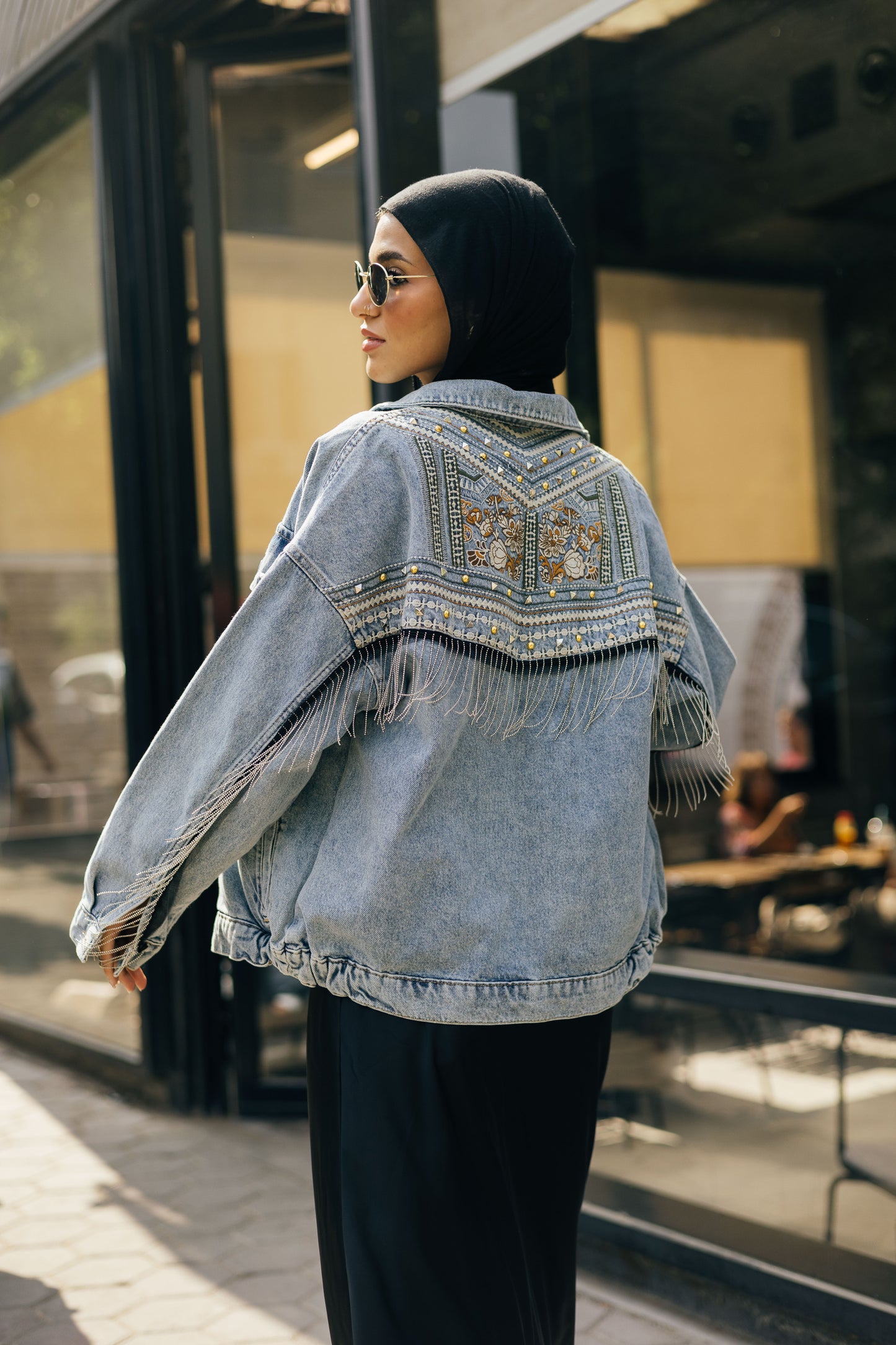Boho Embroidered Denim Jacket