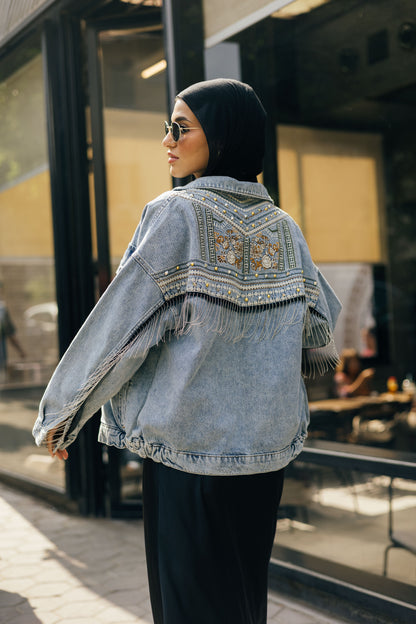 Boho Embroidered Denim Jacket