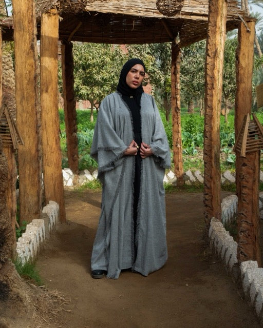 Fringe kaftan in Grey