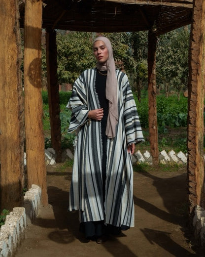 Fringe kaftan in Black