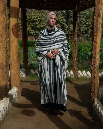 Fringe kaftan in Black