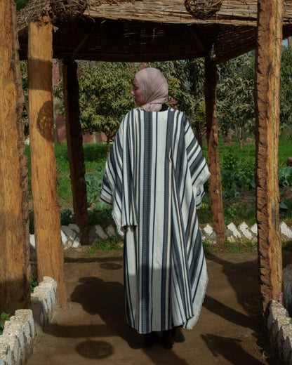 Fringe kaftan in Black