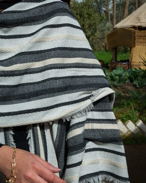 Fringe kaftan in Black