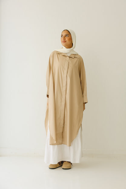Wrapped oversized shirt ( beige )