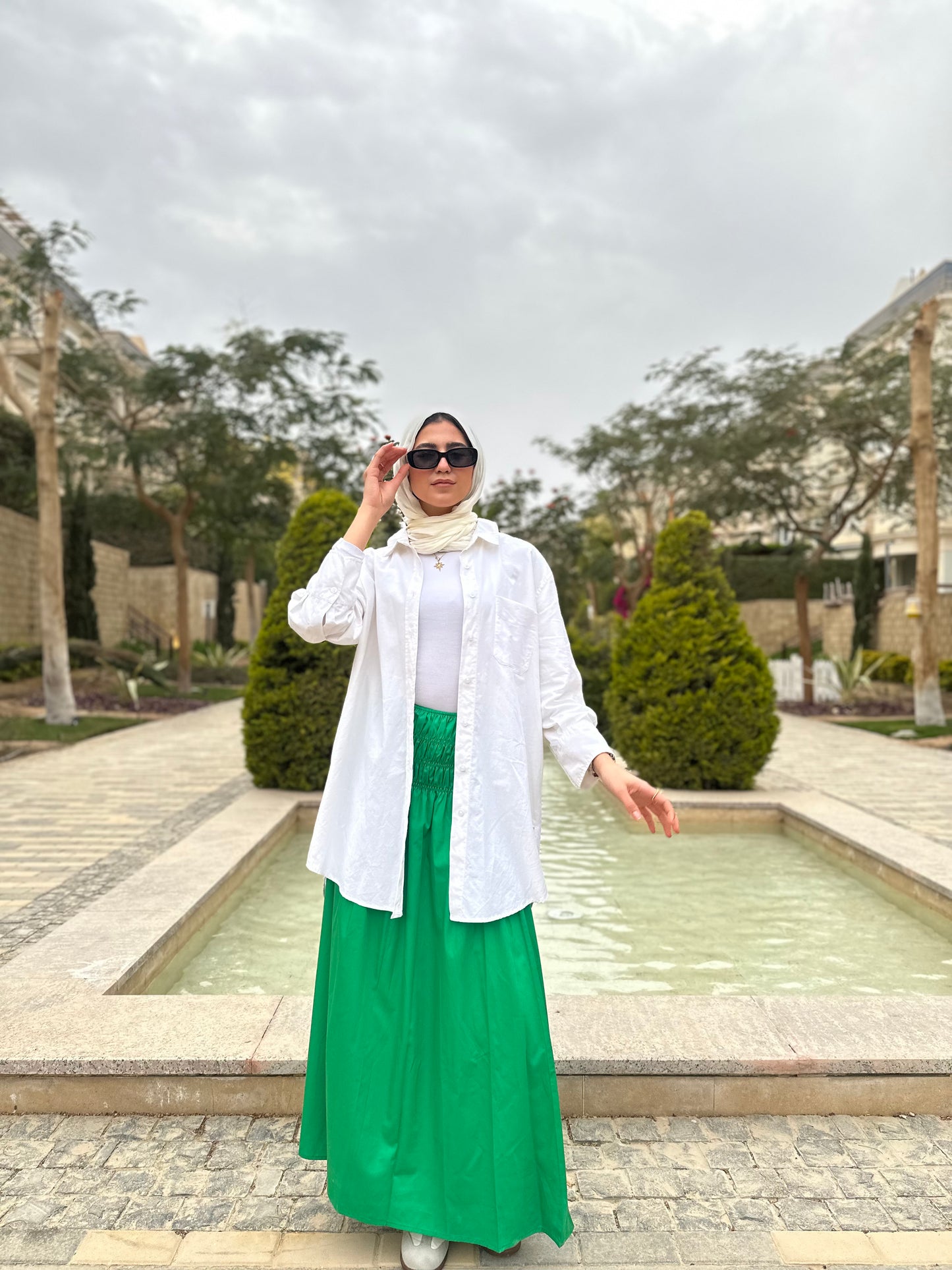 Bloom Waist Skirt ( Green )