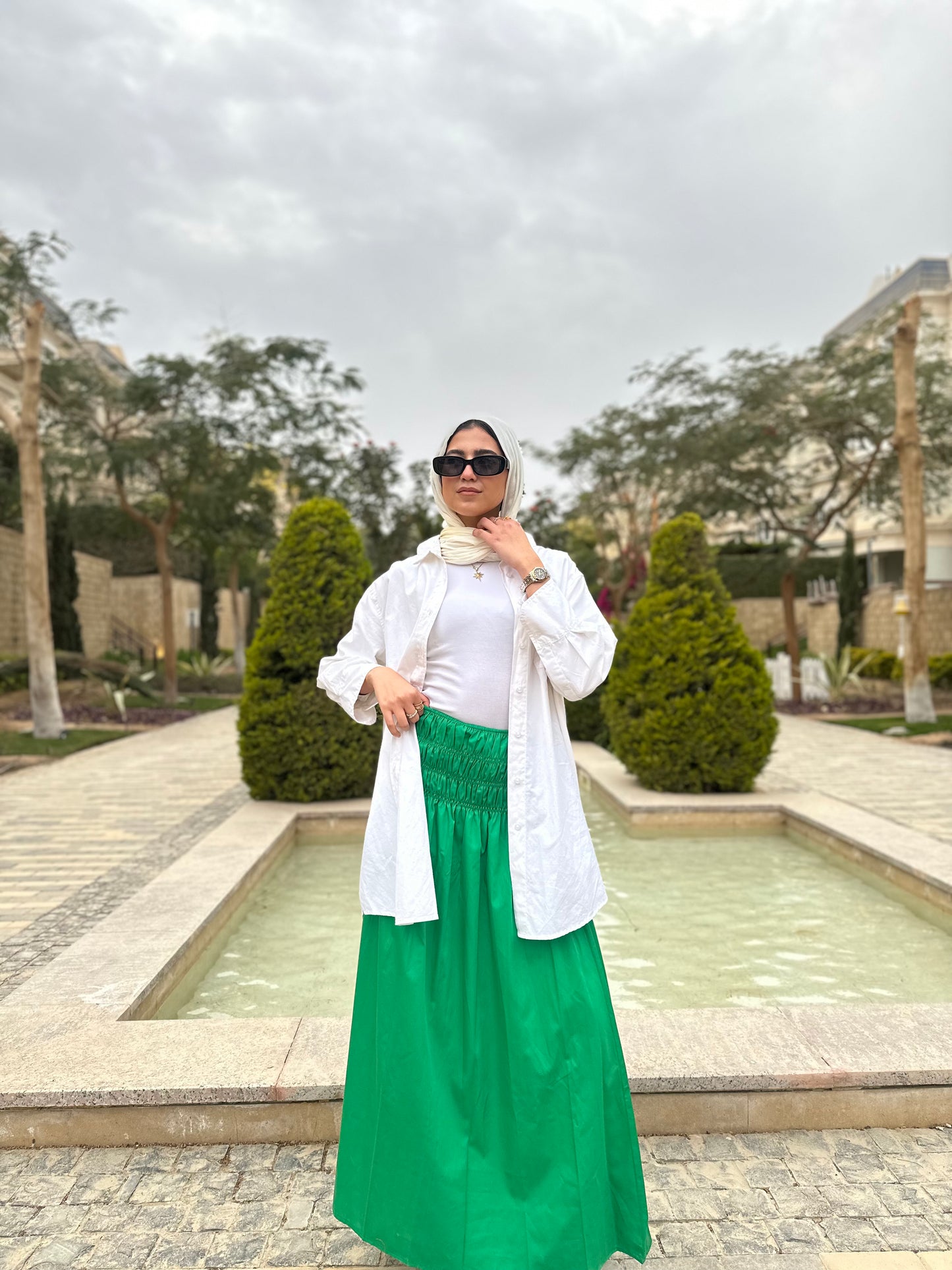 Bloom Waist Skirt ( Green )