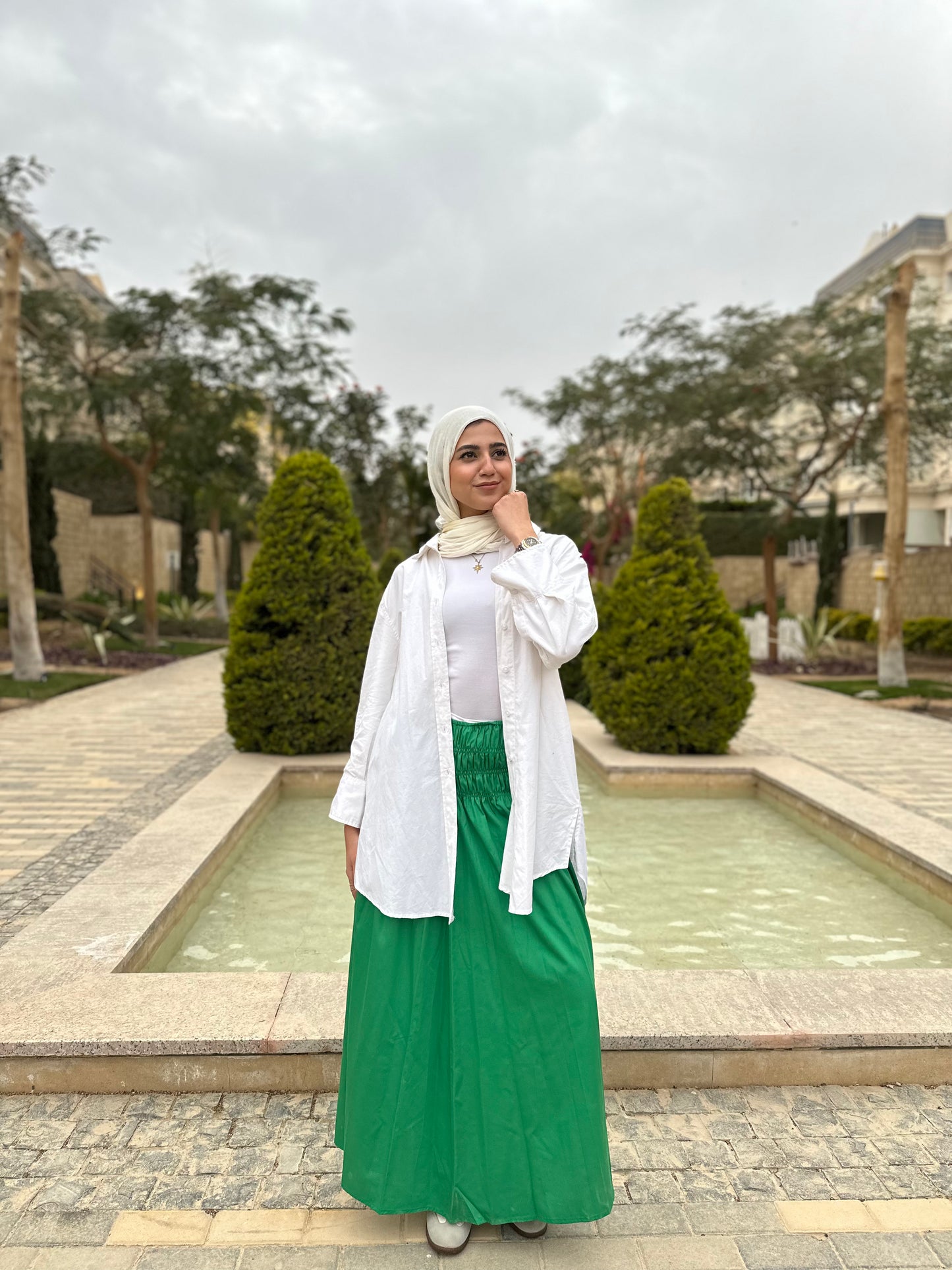 Bloom Waist Skirt ( Green )