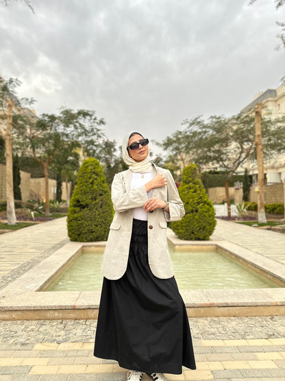 Bloom Waist Skirt ( Black )