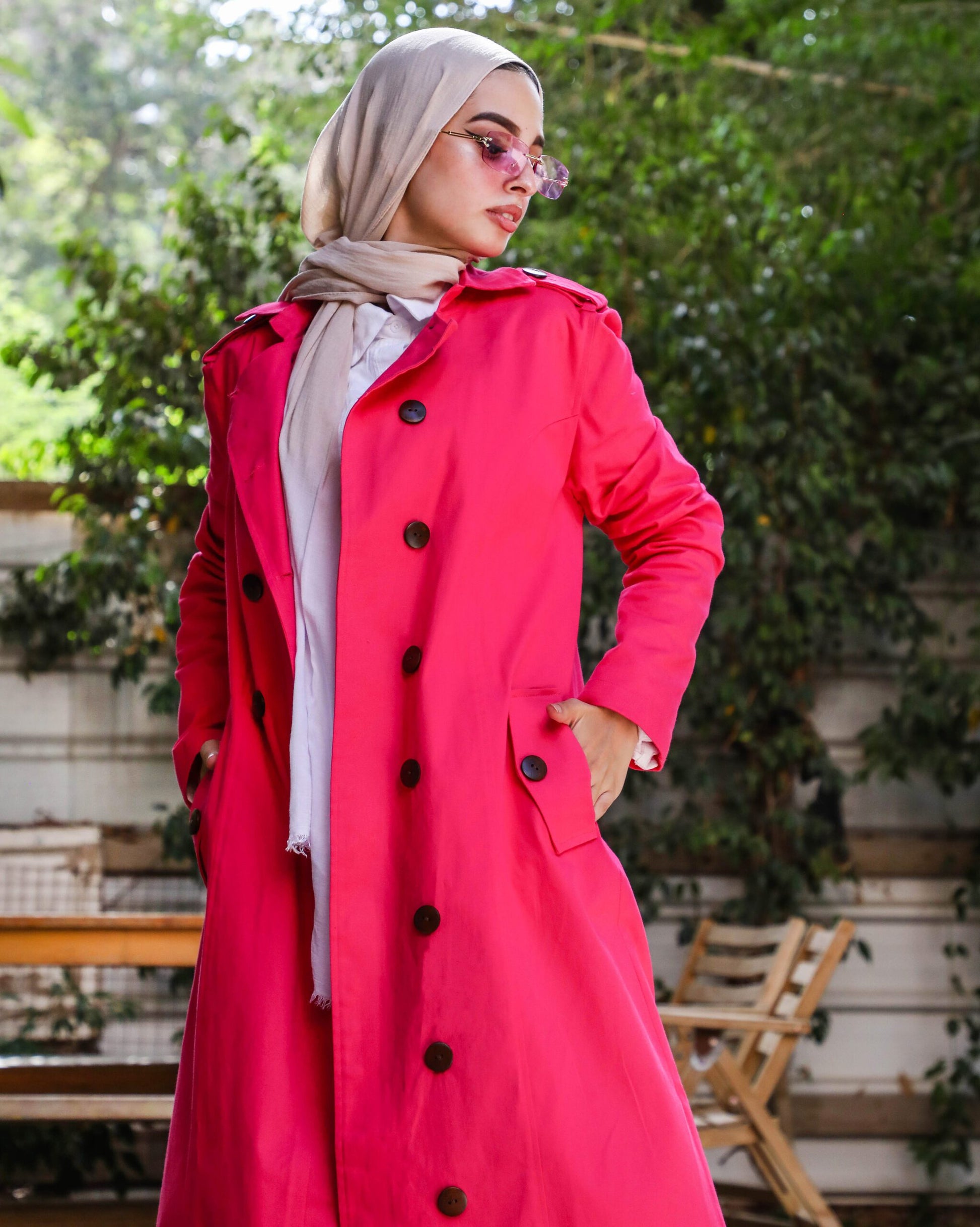 Pink Trench Coat