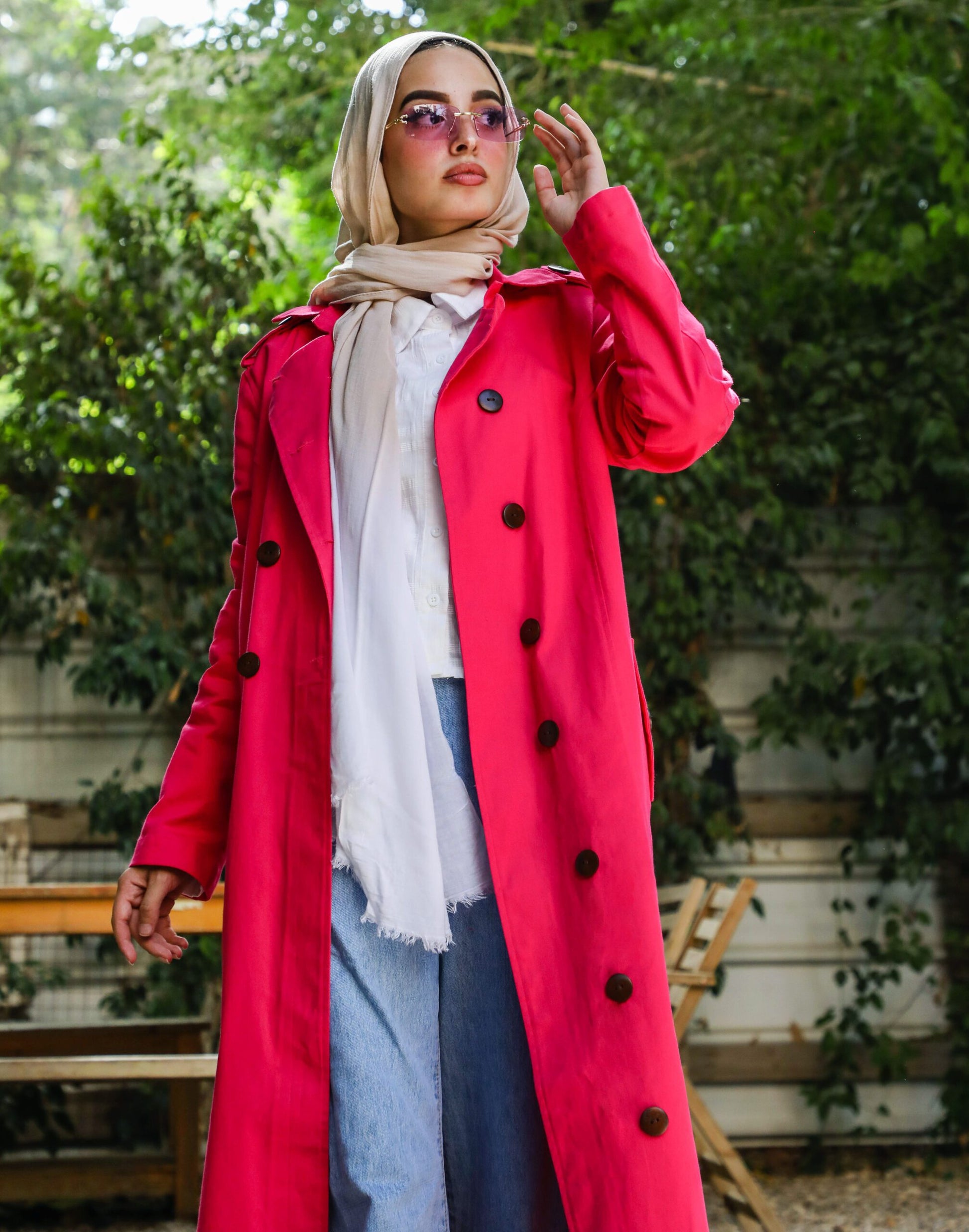 Pink Trench Coat